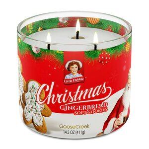 Goose Creek 3-Wick Little Debbie Christmas Gingerbread Cookies Scented Jar Candl